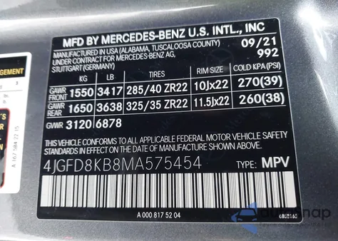 2021 Mercedes-Benz Amg Gle 63 Coupe S 4Matic z USA, uszkodzony, nr VIN 4JGFD8KB8MA575454